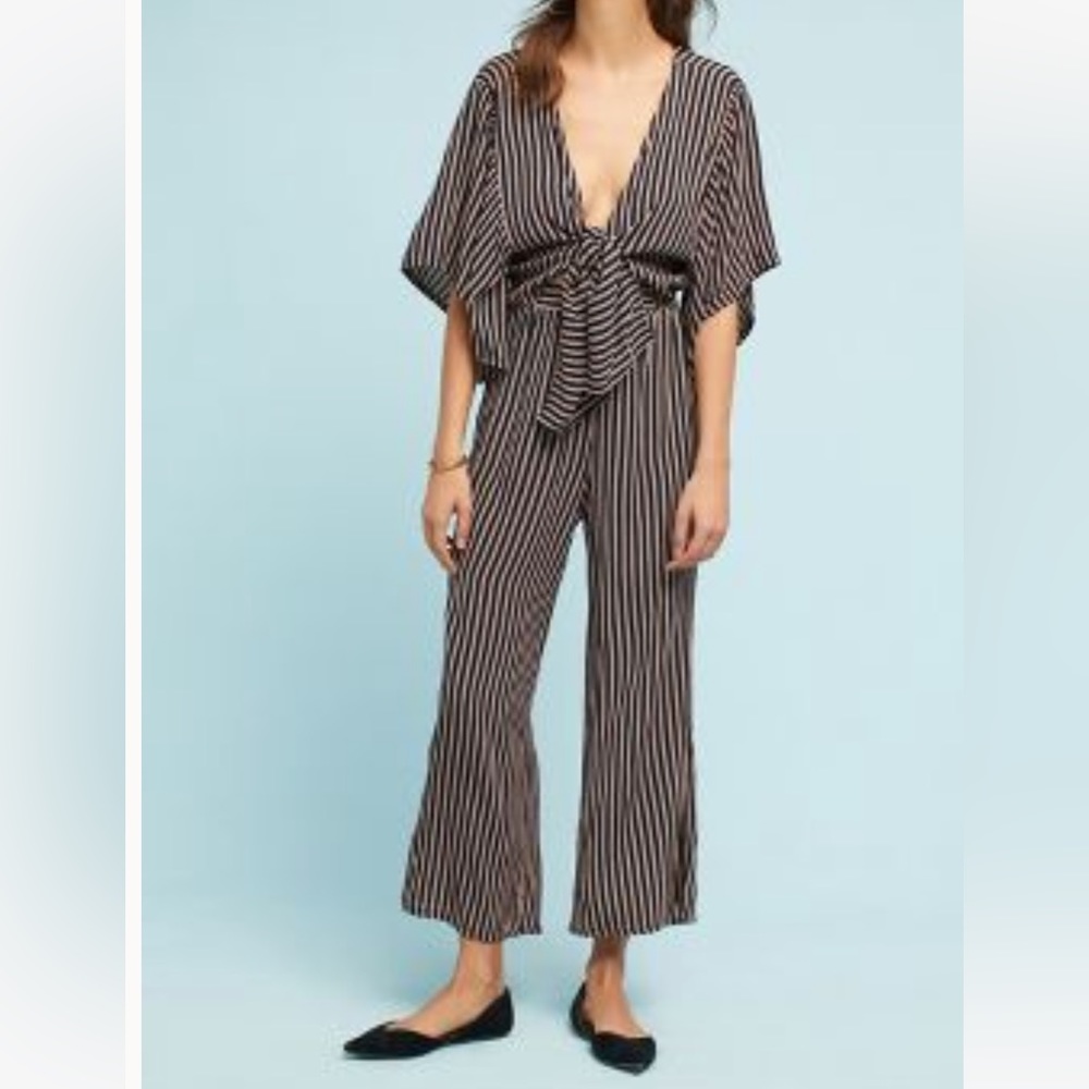 Anthropologie FAITHFULL TIE-FRONT WIDE-LEG JUMPSUIT Medium